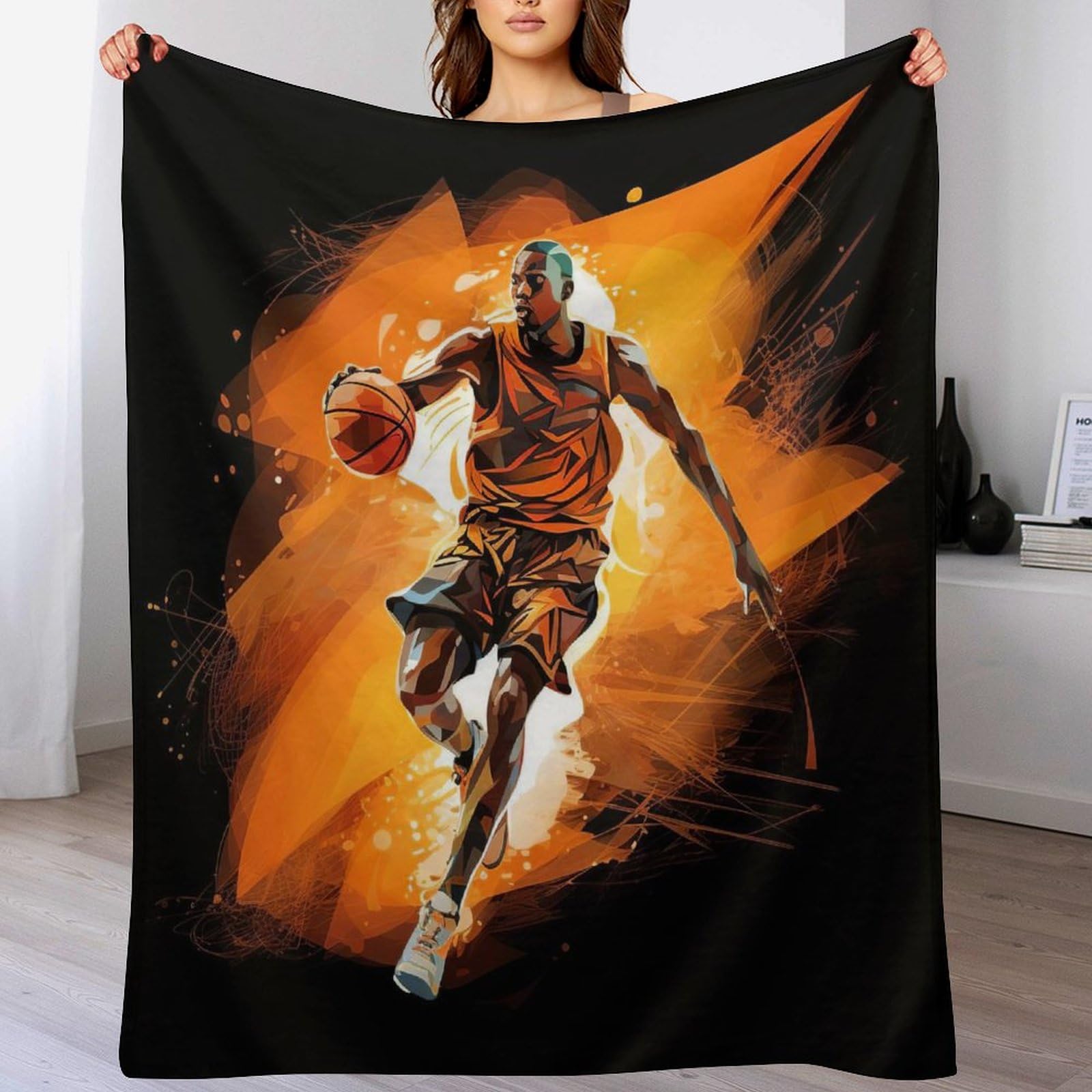 Couverture polaire basket-ball fini les soirées froides sur votre canapé