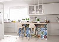 Vista 6 de Adhesivos para azulejos, 24 piezas, auténticos azulejos tradicionales de Talavera, calcomanías para azulejos de baño y cocina, fáciles de aplicar