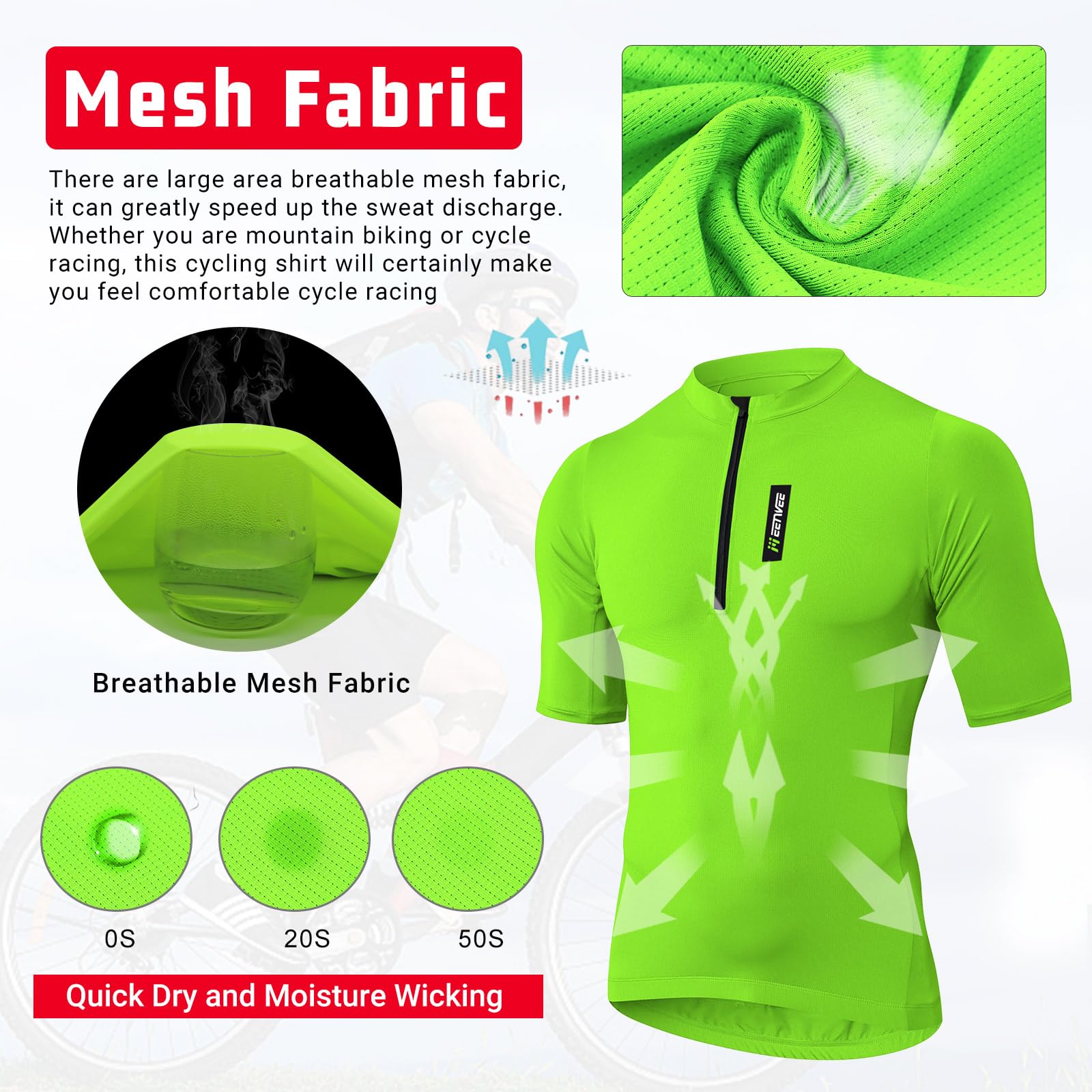 MEETWEE Maillots de Cyclisme Homme Manches Courtes/Longues Séchage Respirant Cyclisme Tee Shirt Vélo Vetement Hauts