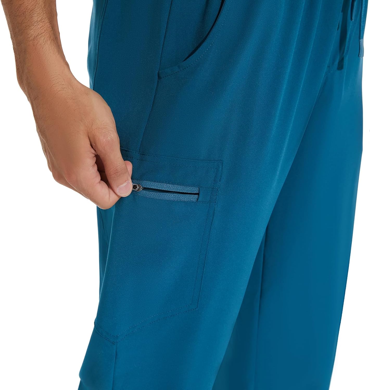 Scrub Pants for Men - Slim Jogger Pants with 5 Pockets, Yoga Waistband, Anti-Wrinkle Scrubs for Men Cozy Scrubs - Image 5
