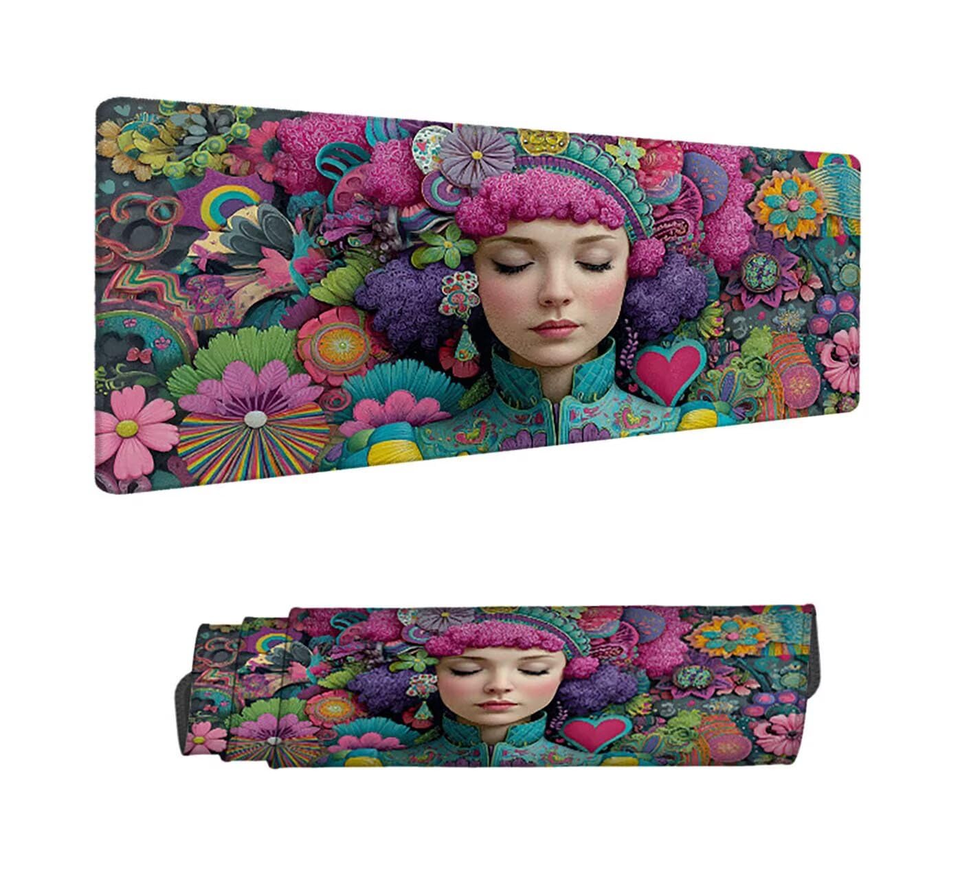 Podkładka pod mysz w kolorze XXL, 1200 x 400 mm, wydłużona, duża, na biurko z antypoślizgową gumową podstawą, ze szwami na krawędziach, antypoślizgowa podkładka pod mysz dla graczy, akcesoria