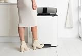 Brabantia Bo Pedal Bin Pattumiera a Pedale, White, 2 Scomparti x 30 L - 6