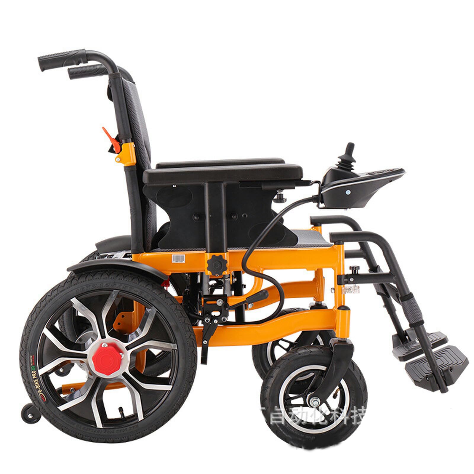 Silla de ruedas eléctrica, Plegable y reclinable, Scooter totalmente automático, Vehículo portátil para discapacitados, Silla de ruedas eléctrica, Vehículo de ancianos-Dorado