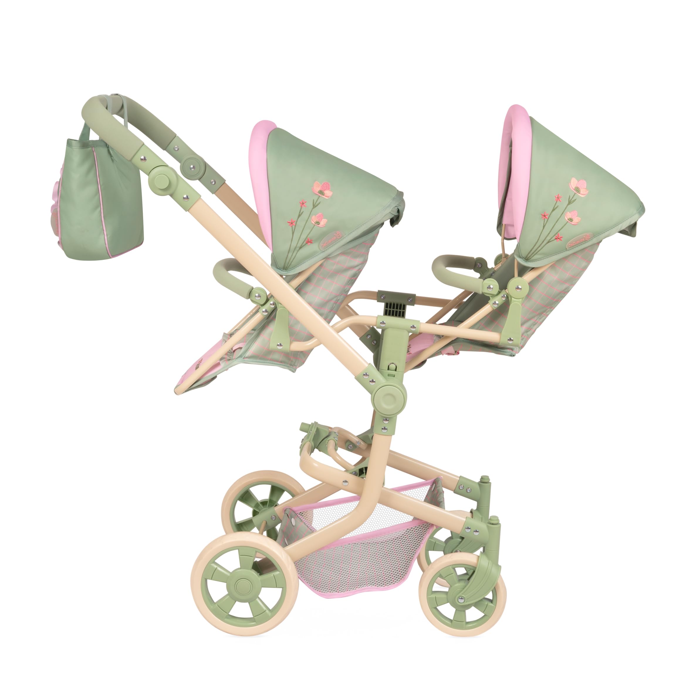 Carro de Muñecas Silla Gemelar Multiposición Plegable con Bolso Botanic DeCuevas 90868