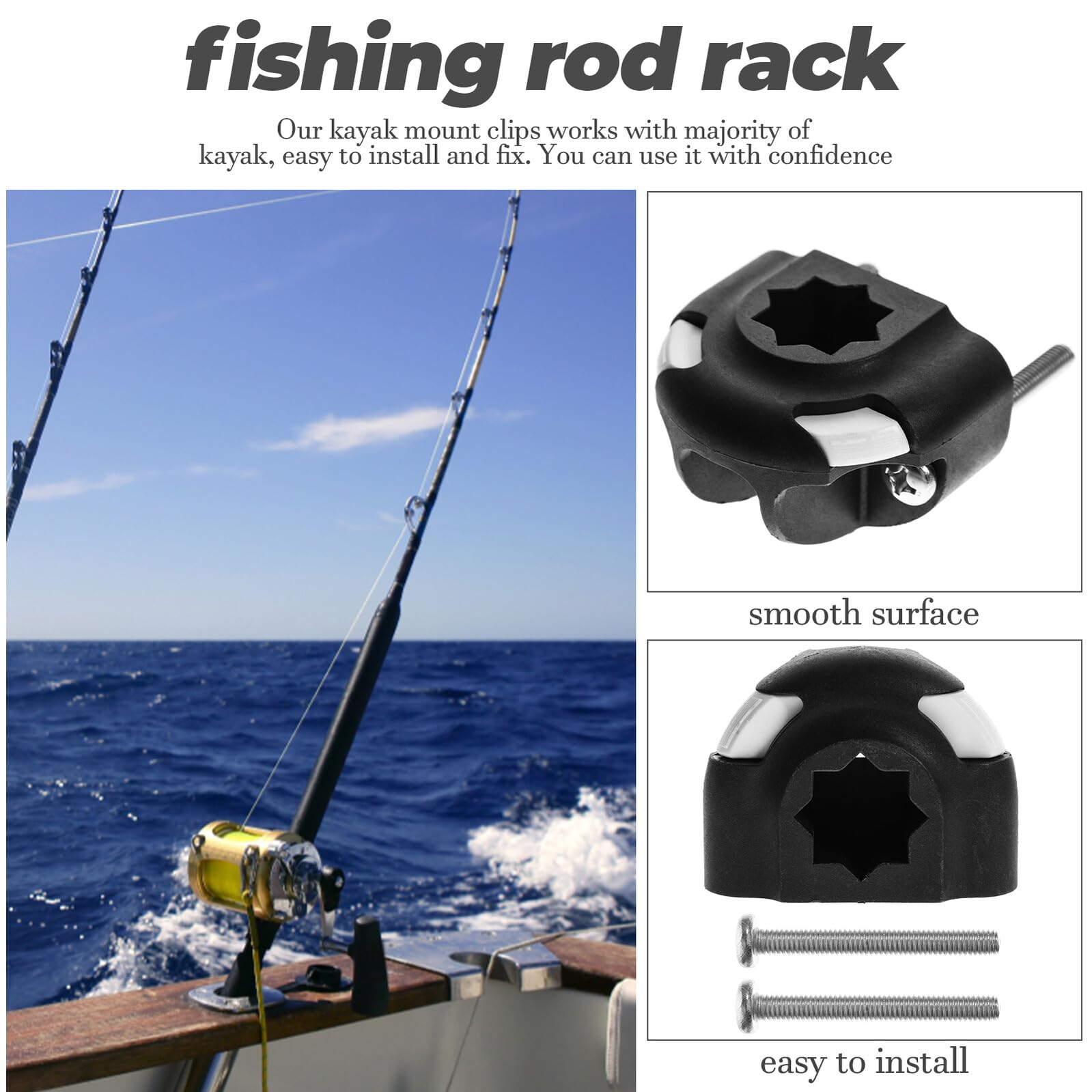ifundom Soporte para Fácil para al de Instalar Pesca Adecuado y Kayak de Cañas Pescar Portátil de Abs, Resistente en Aire Libre Mar