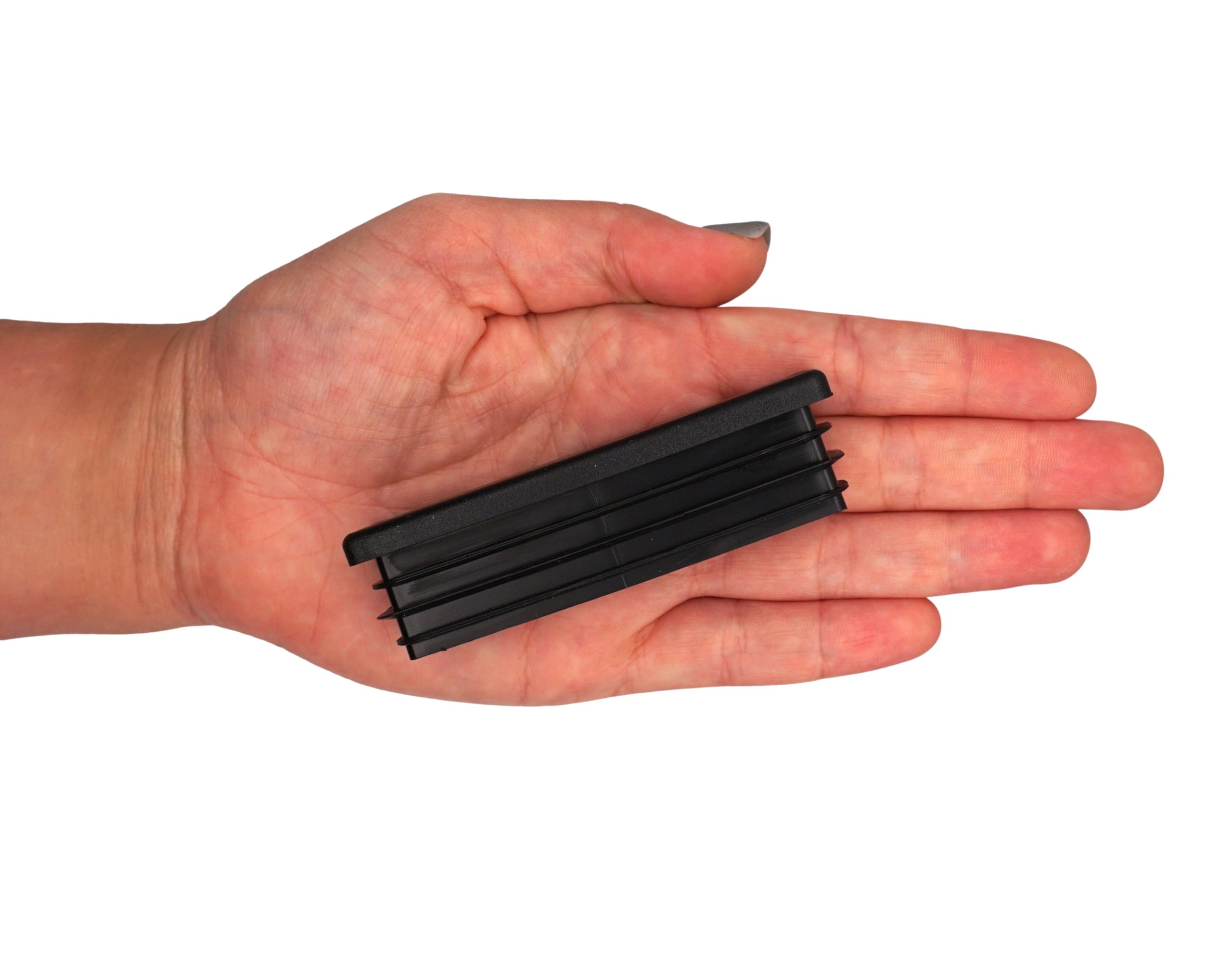 SKIR'CO (40 pièces) Bouchons Rectangulaires en Plastique 20 x 80 mm, Embouts de Tube Mat, Inserts de Tube Rectangulaire, Bouchons de Poteau de Clôture, Noir RAL 9005