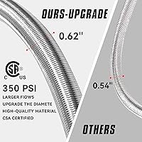 Vista 8 de Extensión de manguera de propano trenzada de alta presión mejorada de 6 pies con acoplamiento de conversión de abocinado de 3/8" a NPT hembra