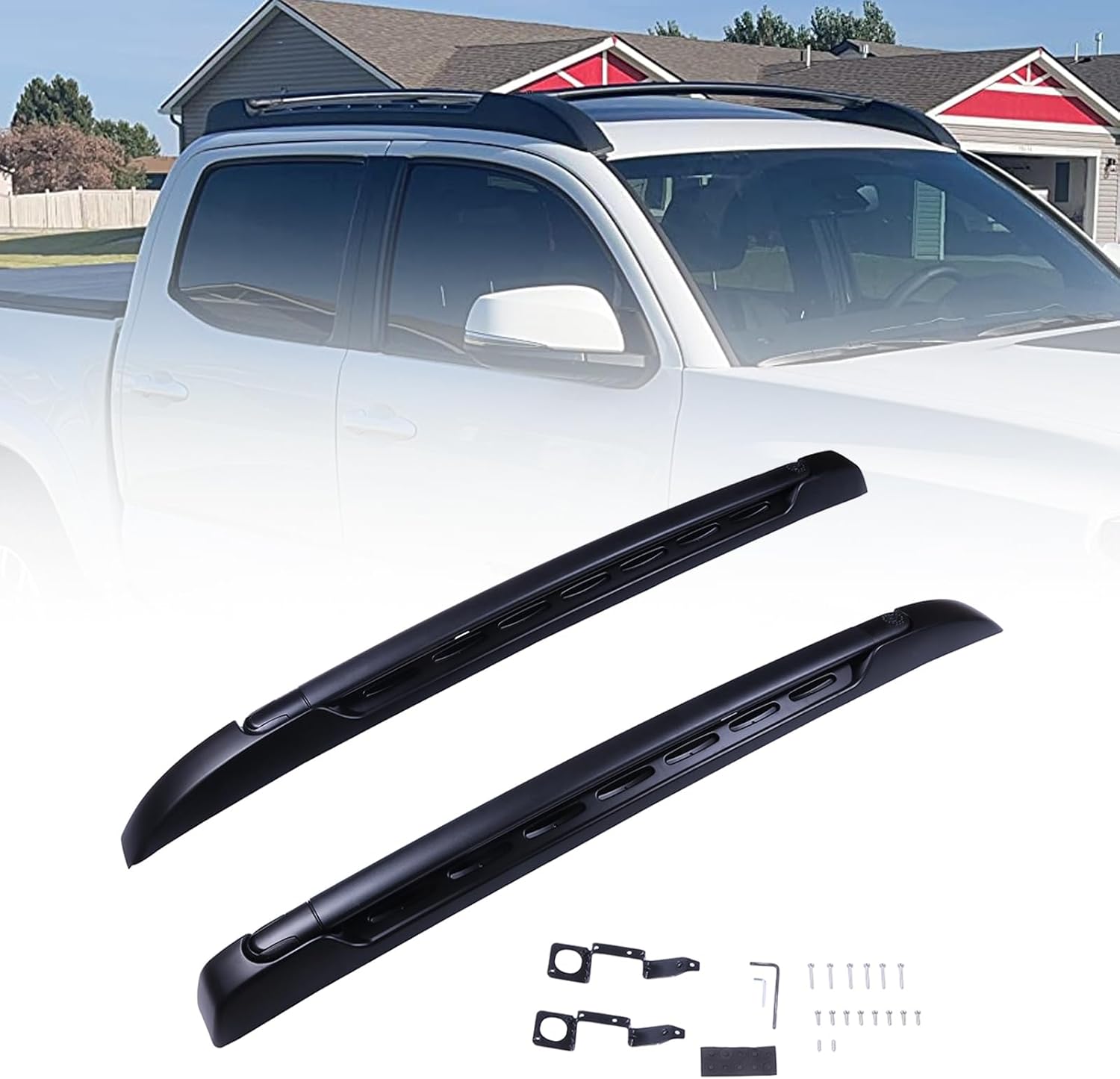 Aluminum Luggage Carrier,Black Roof Rack Cross Bars 150LBS Bearing Compatible with 2005-2023 for Toyota Tacoma