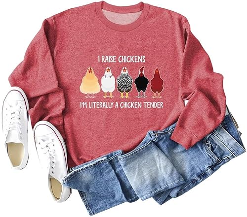 Miniatura 9 de Camisetas de granja con texto en inglés "I Raise Chickens Farm, camisetas gráficas lindas, divertidas camisetas estampadas para mujer, camisetas