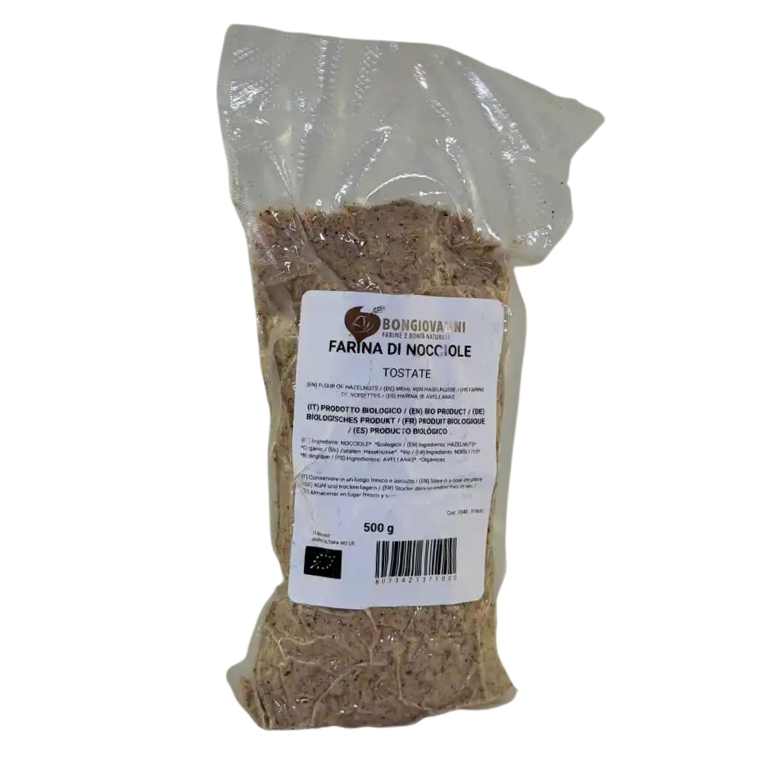 BONGIOVANNI FARINE E BONTA' NATURALI Farina di Nocciole tostate BIO, 500 grammo