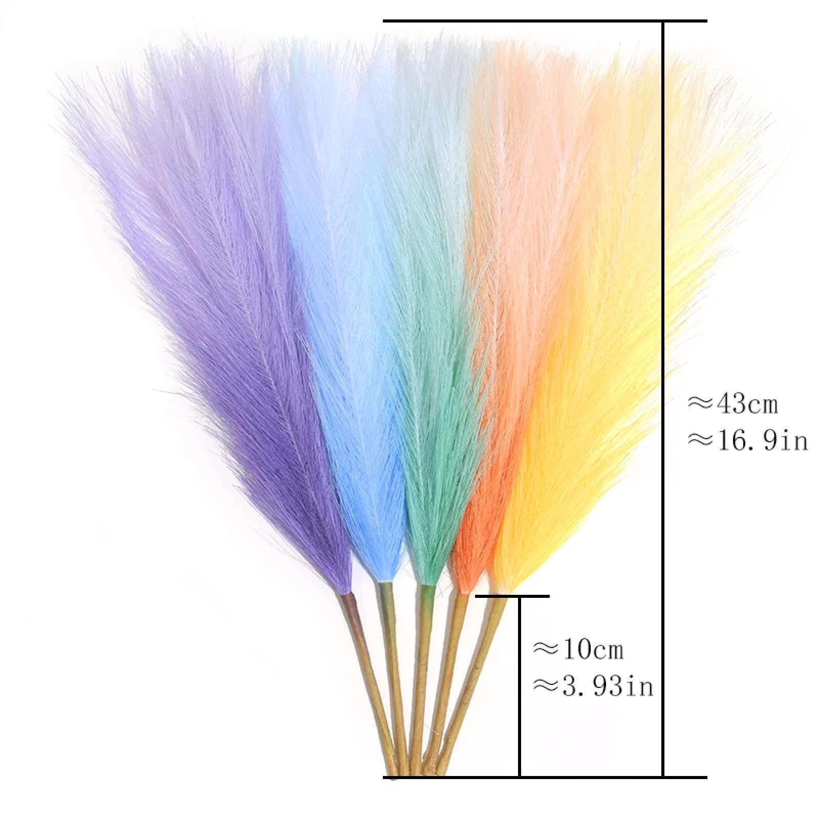 Erba artificiale soffice della pampa da 43 cm, decorazione per casa, matrimonio, festa di compleanno, fiori finti, piante, decorazione blu