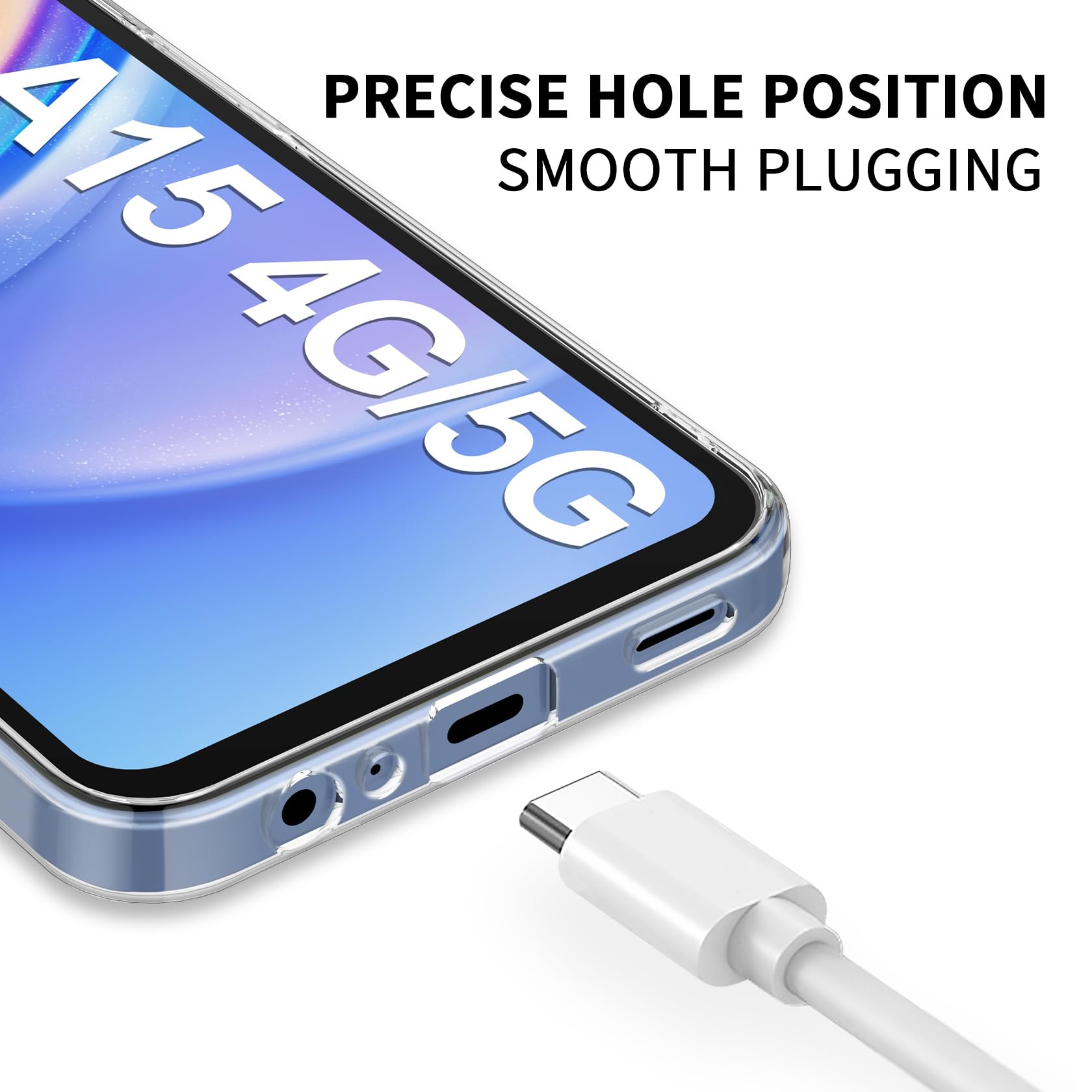 FLLAO Cover Compatibile con Samsung Galaxy A15 5G /4G con 3 Pellicola Vetro Temperato, Custodia Trasparente Ultra Sottile Silicone TPU Morbido Case Protettivo Trasparente