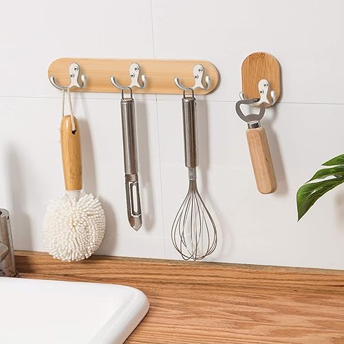 Miniatura 5 de IBosins Paquete de 28 ganchos resistentes de doble punta, montados en la pared con 56 tornillos, ganchos dobles retro para abrigo, bufanda, bolsa,