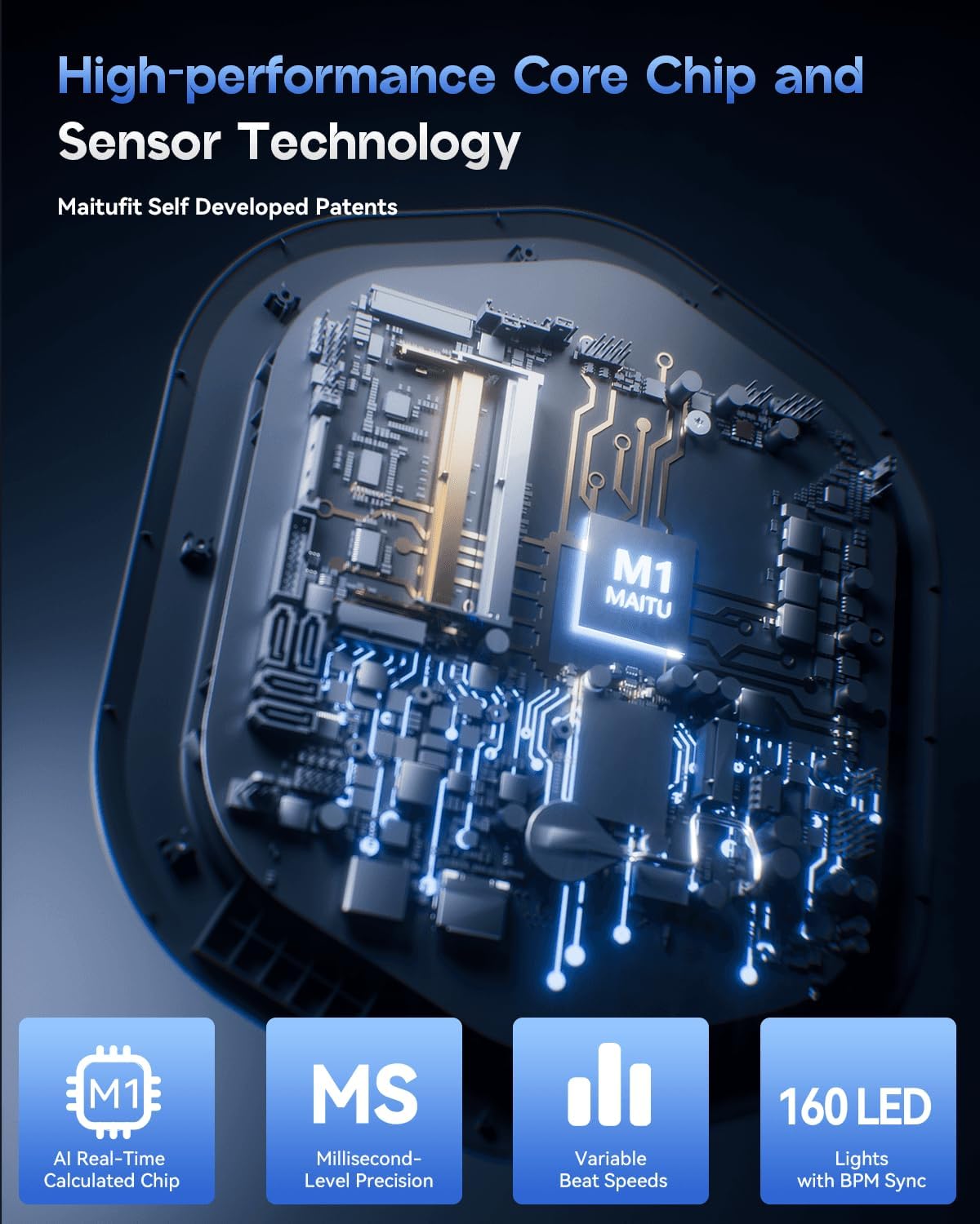 Smart Music Boxing Machine M5, Music Punching Machine with Custom Running Lights, APP Control and Stereo Sound, Wall Mount Boxing Machine for Adults - Home Office Workout Gym Equipment - Image 5