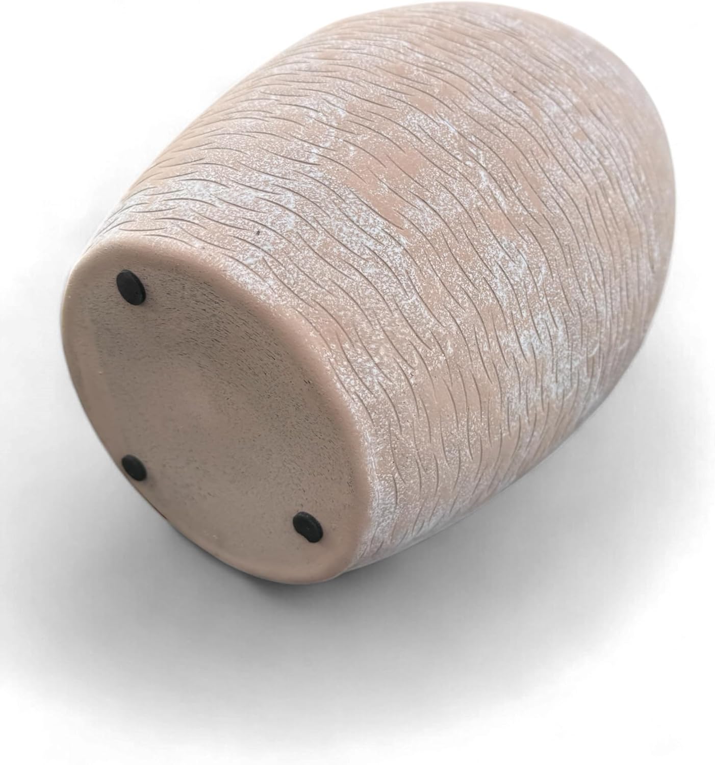 Ludu Washed Terracotta Modern Handmade Metal Indoor Planter with Textured Wave Design and Anti-Scratch Pads, Rust-Resistant Finish for Outdoor Use, Sustainable Non-Plastic Pot Recyclable Metal Vase