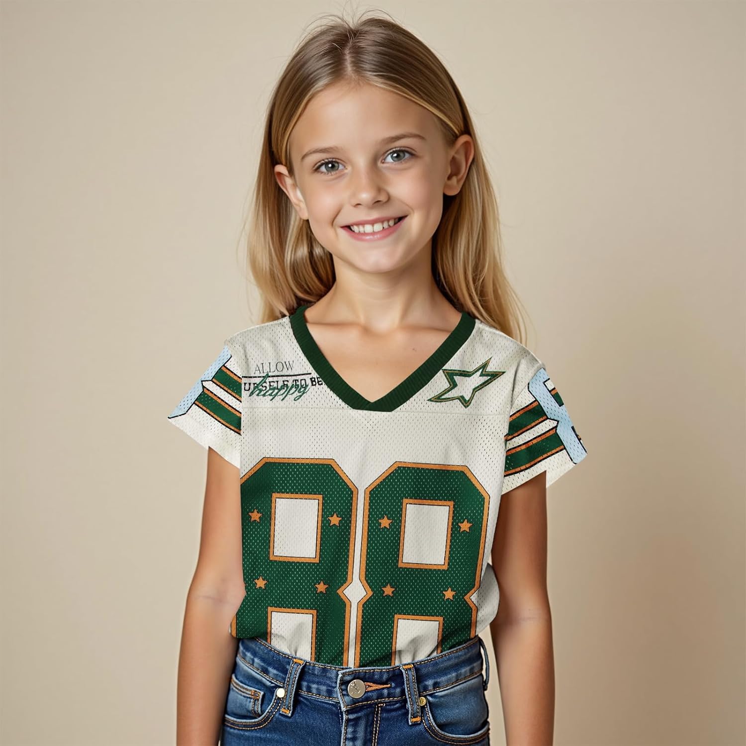 Girls Boy Jersey Shirt Y2k Baggy Shirt 88 Graphic Tshirt V Neck Outfit Kids Oversized Short Sleeve Summer Tee Top - Image 2