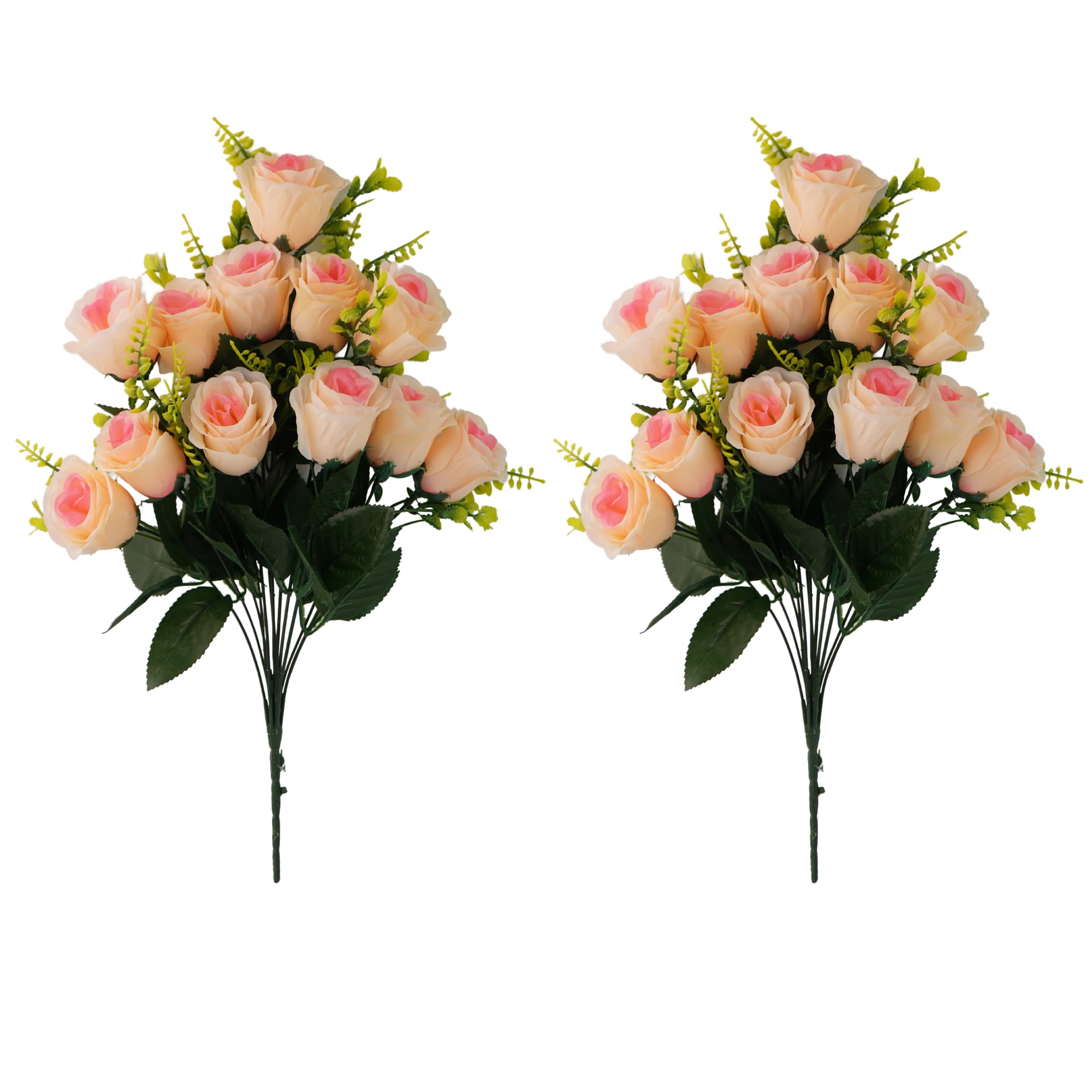 JOYWU Artificial Cemetery Flower with Vase for Headstone,2 Set Graveyard Memorial Flowers,Grave Decoration,Grave Flower Bouquets,Cemetery Headstones Decoration,Outdoor Grave Decorations (pink) โ image 1