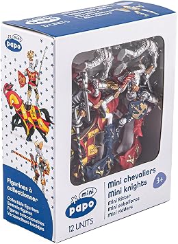 Papo Mini Knights Tube of 12 Figurines, Medieval Collection, Kids Ages 3+