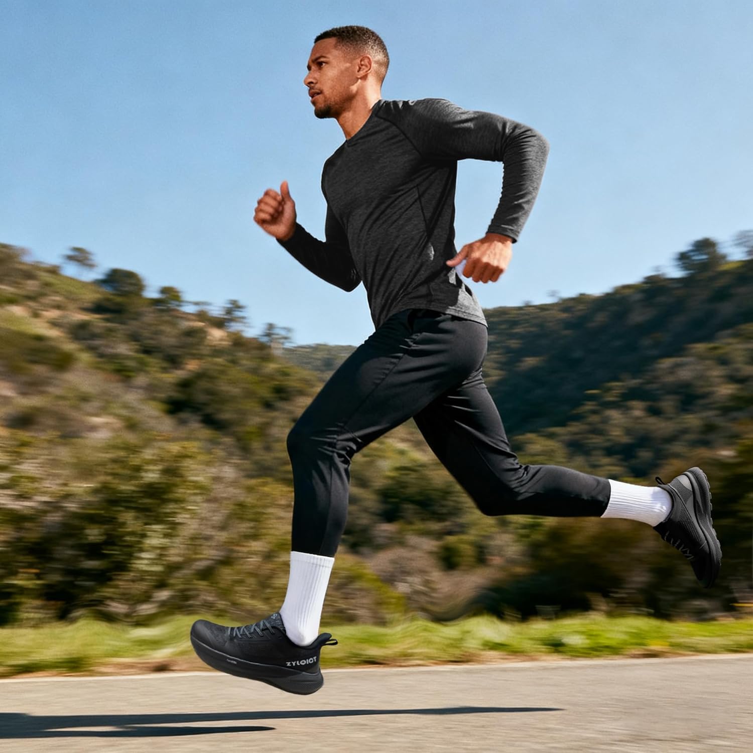 Mens Running Shoes with Quick-Dry Breathable Upper Hands-Free Slip-On Arch Support Ultra Cushioned Non-Slip Sole Fashion Athletic Sneakers for Walking Gym Workouts Travel Daily Wear