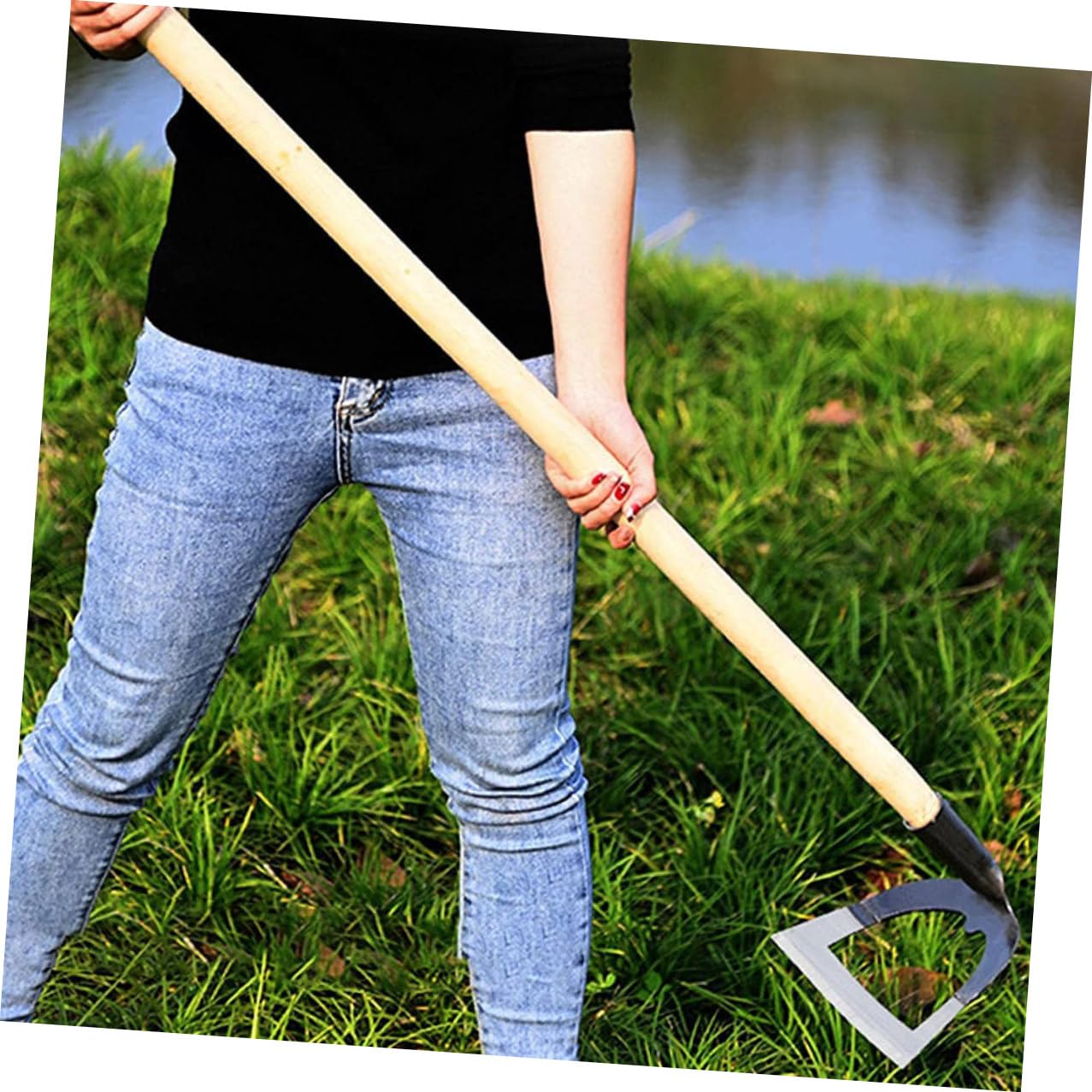 Attrezzo Manuale Resistente e Leggero Design Cavo in Acciaio Inossidabile Strumento da Giardino per Diserbo e Lavorazione del Terreno per Aratura e Semina