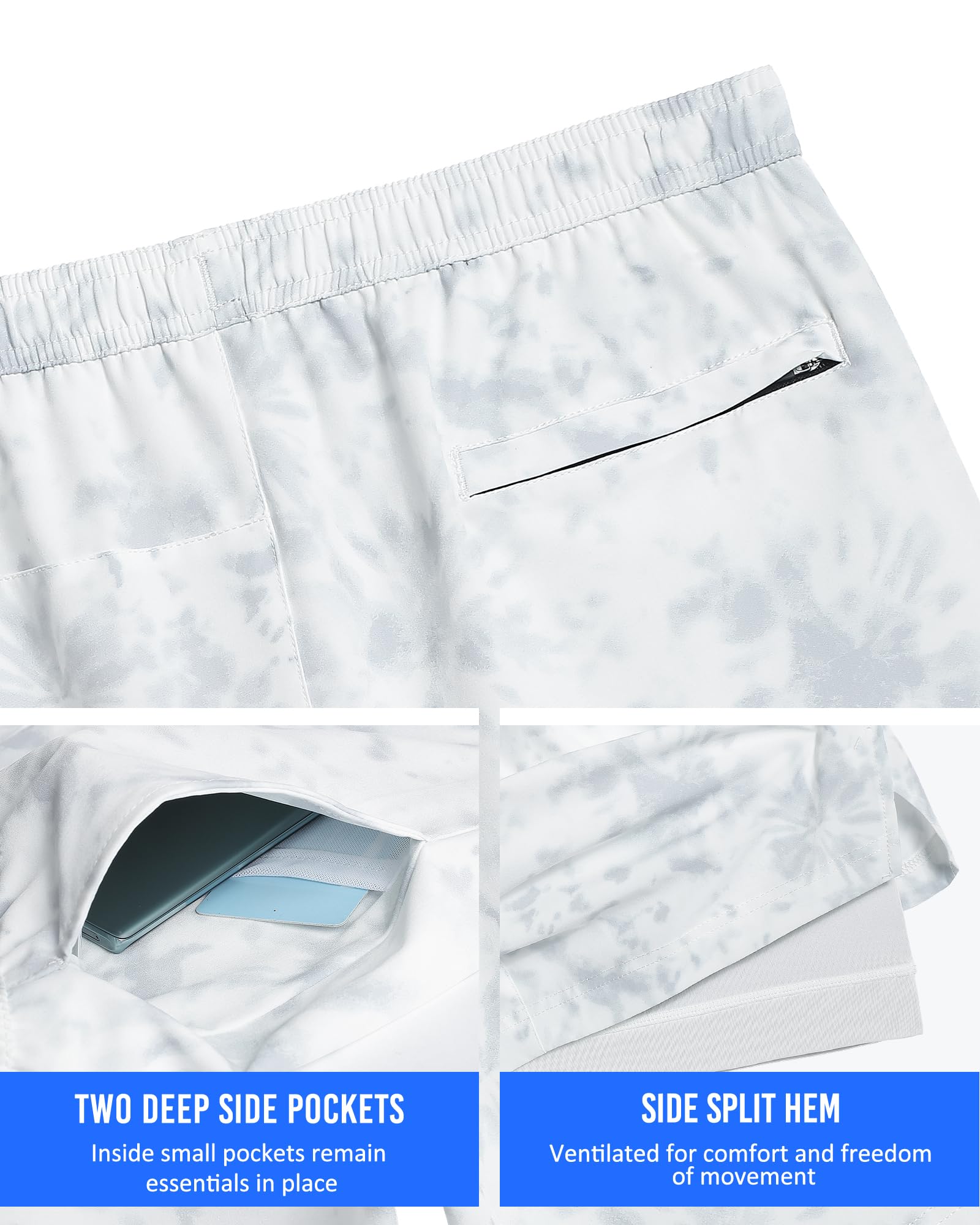 maamgic Herren-Laufshorts für Herren, 12,7 cm, 2-in-1, schnelltrocknend, Workout-Shorts