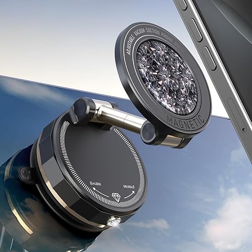 Miniatura 1 de Soporte magnético de teléfono de automóvil al vacío mejorado para MagSafe 108 + libras de succión más fuerte y 3000 gf magnético más fuerte, soporte