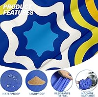Vista 211 de Beach Blanket Oversized Extra Large 78" X 81",Waterproof Sandproof Beach Blanket 1-7 Adults Lightweight Durable for Travel Camping Hiking Picnic