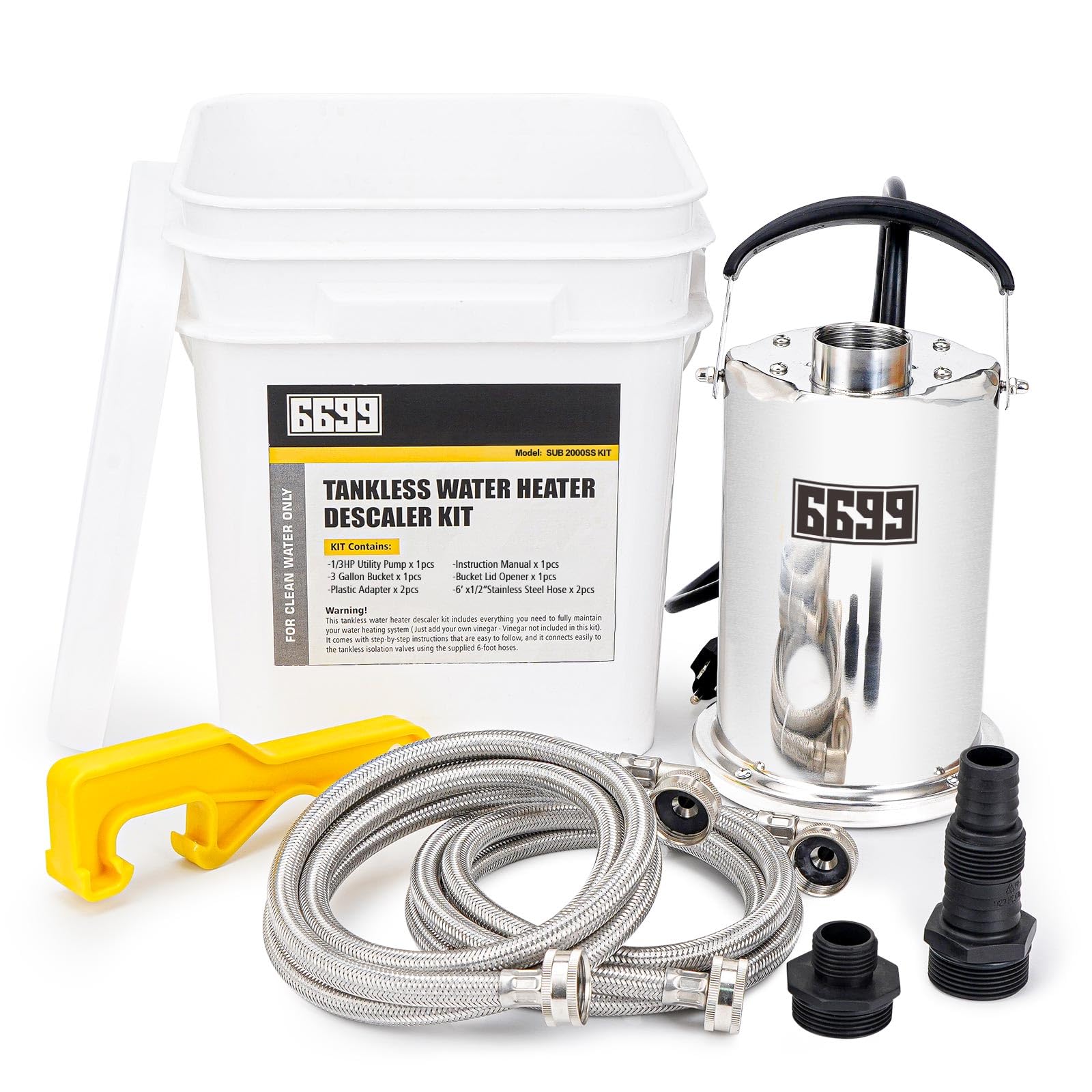 6699 Tankless Water Heater Flushing Kit Includes 1/3HP Stainless