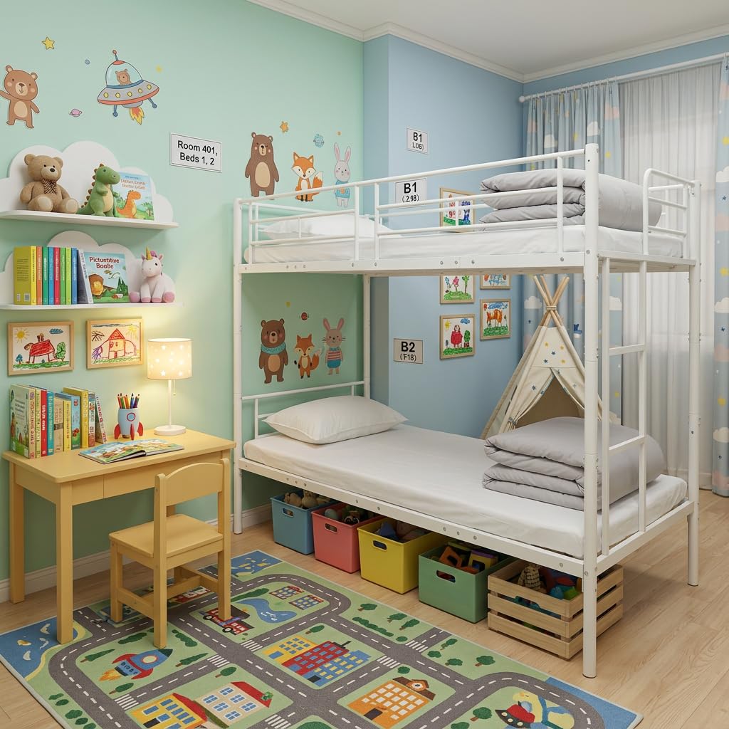 Amazon｜Beuiosda 二段ベッド 大人 頑丈 パイプ 2段ベッド 子供 分離