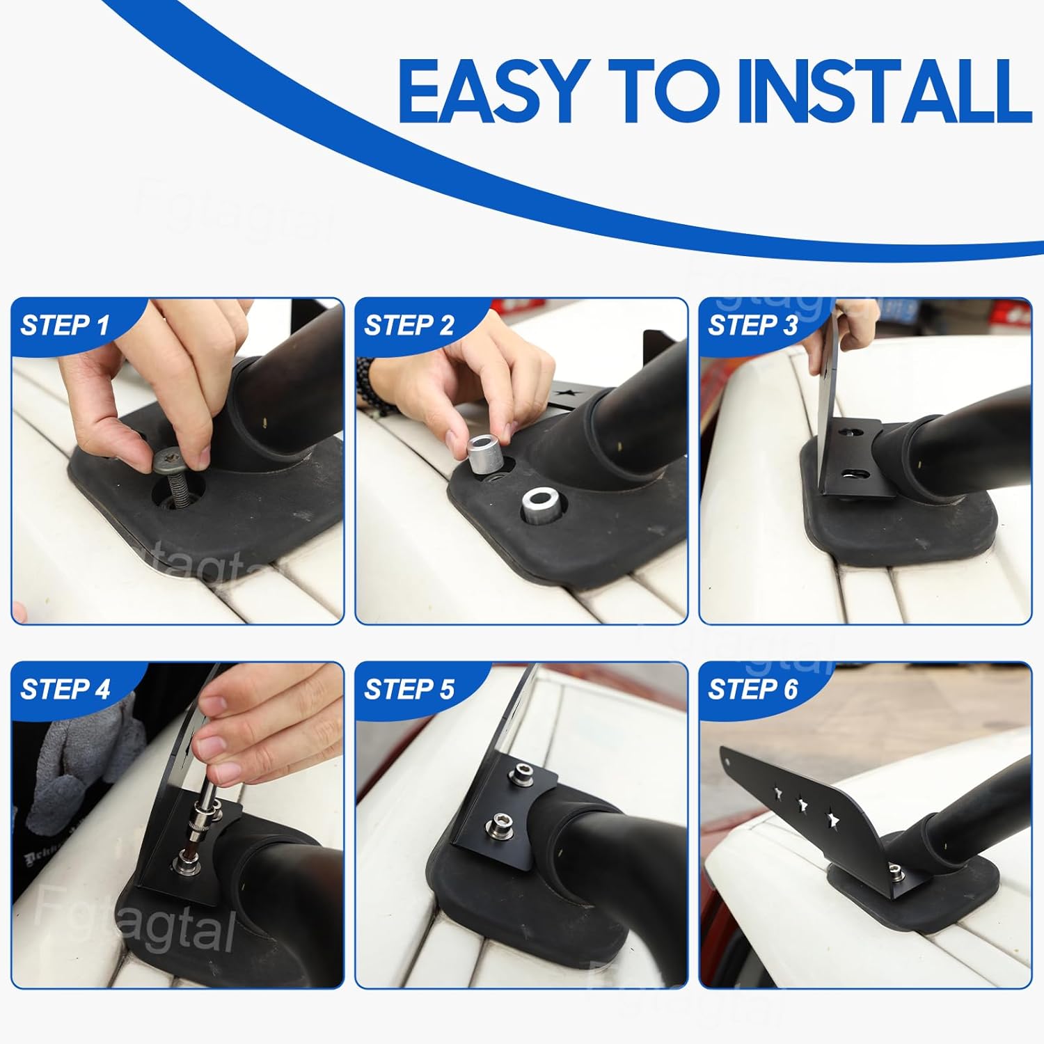 Straight Curved LED Light Bar Mounting Brackets Compatible with Toyota FJ Cruiser 2007-2021, Car Upper Roof Windshield Light Bar Mounts for Off-Road Driving, 1 Pair, Black