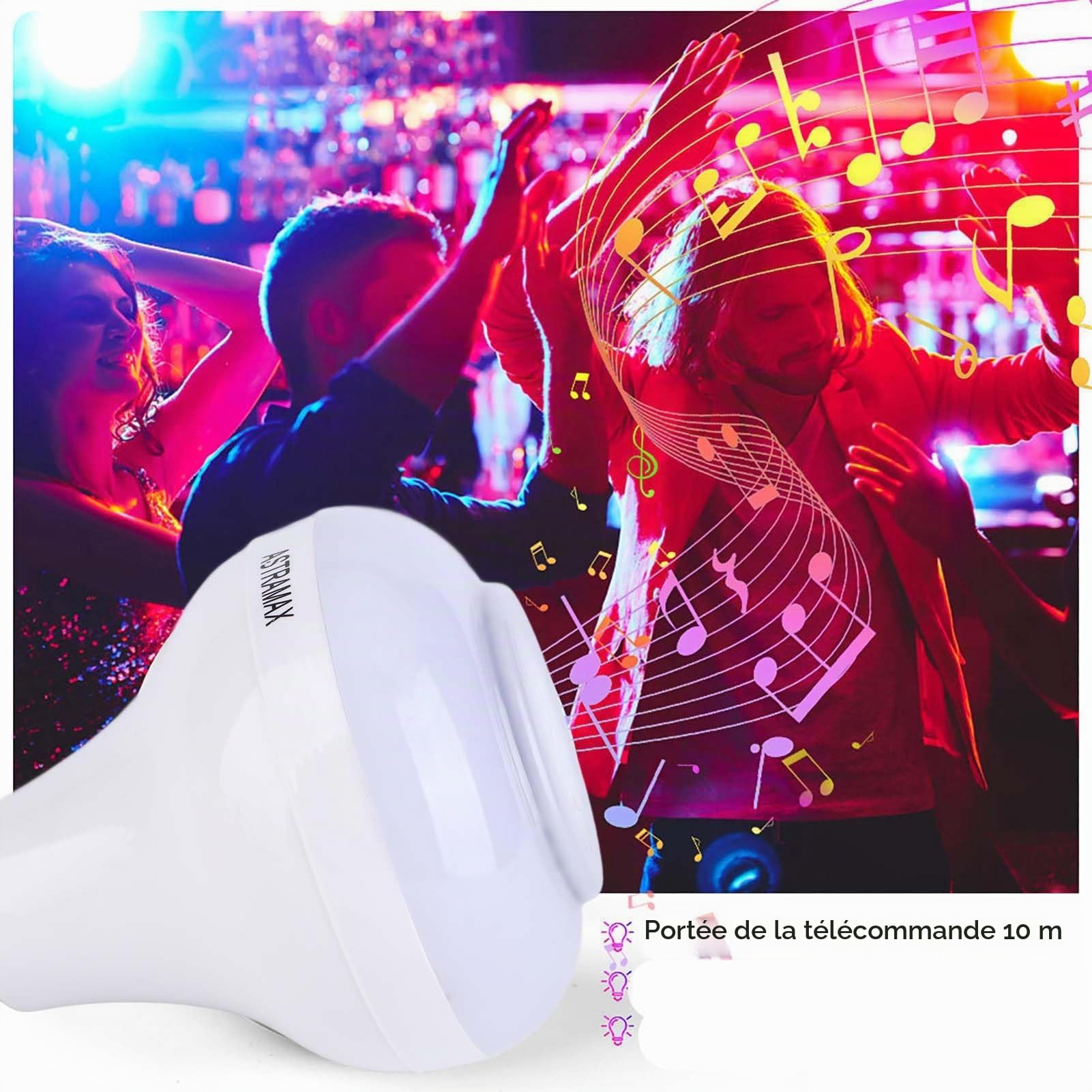Music LED Ampoule, Haofy E26 / E27 Haut Parleur Bluetooth RGB Changement de Couleur Ampoule avec Port USB avec Télécommande pour la Fête, la Maison, Halloween Décorations de Noël