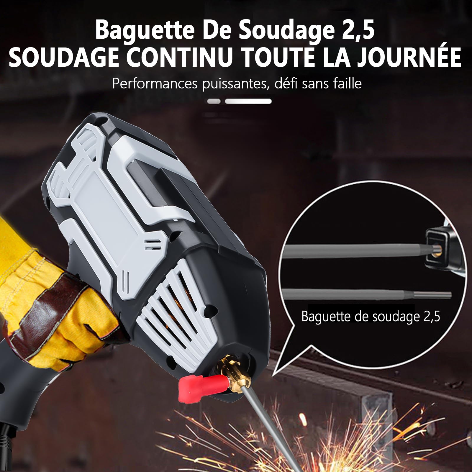 Poste à Souder Portatif ARC IGBT Inverter 200A, 6 Réglages de Courant, Protection Anti-Surchauffe, avec 10 Tiges de Soudage, pour Réparation Auto, Soudure Métallique