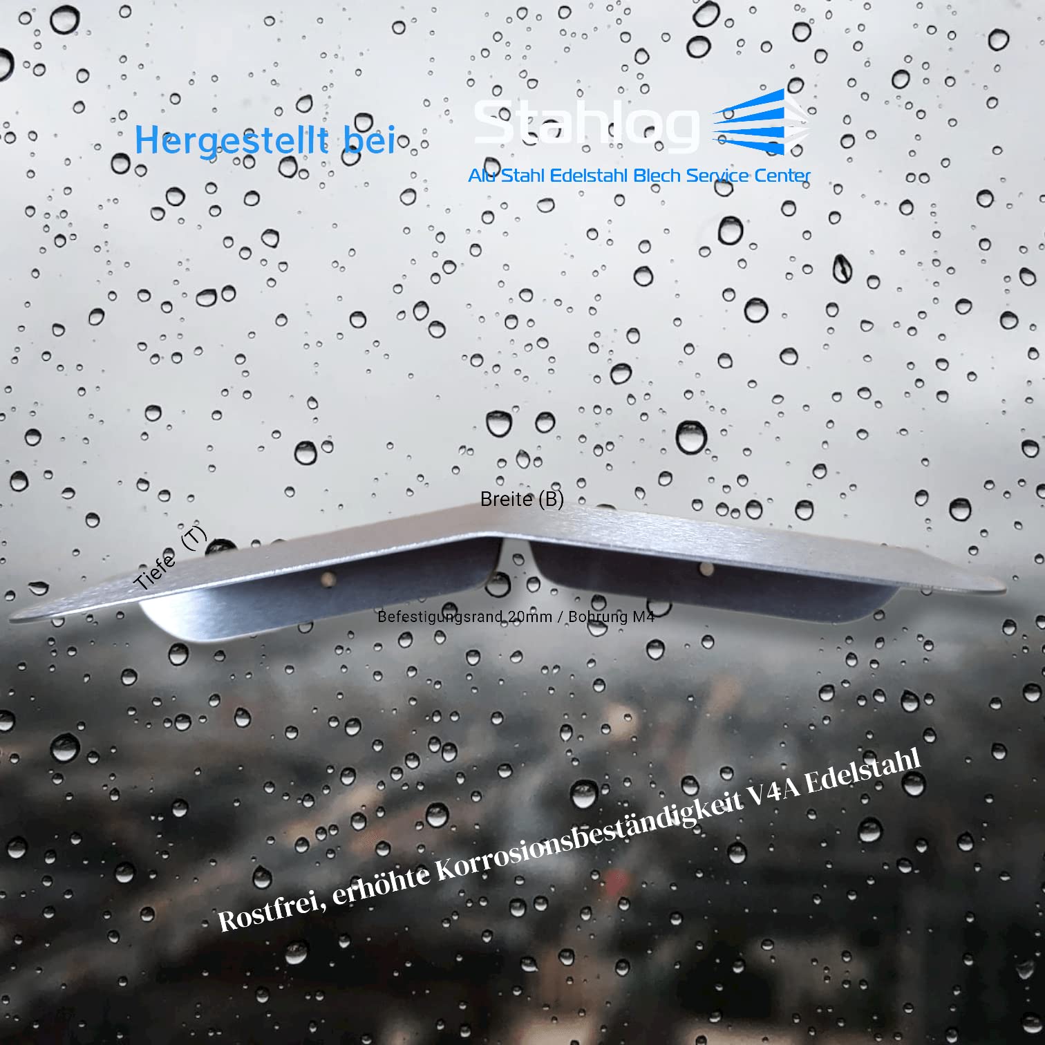 Wetterschutz Satteldach, Ultimativer Schutz vor Sonne, Regen, Schnee für Schalter, Briefkasten, Wallboxen (B=250mm(25cm) x T=180mm(18cm))