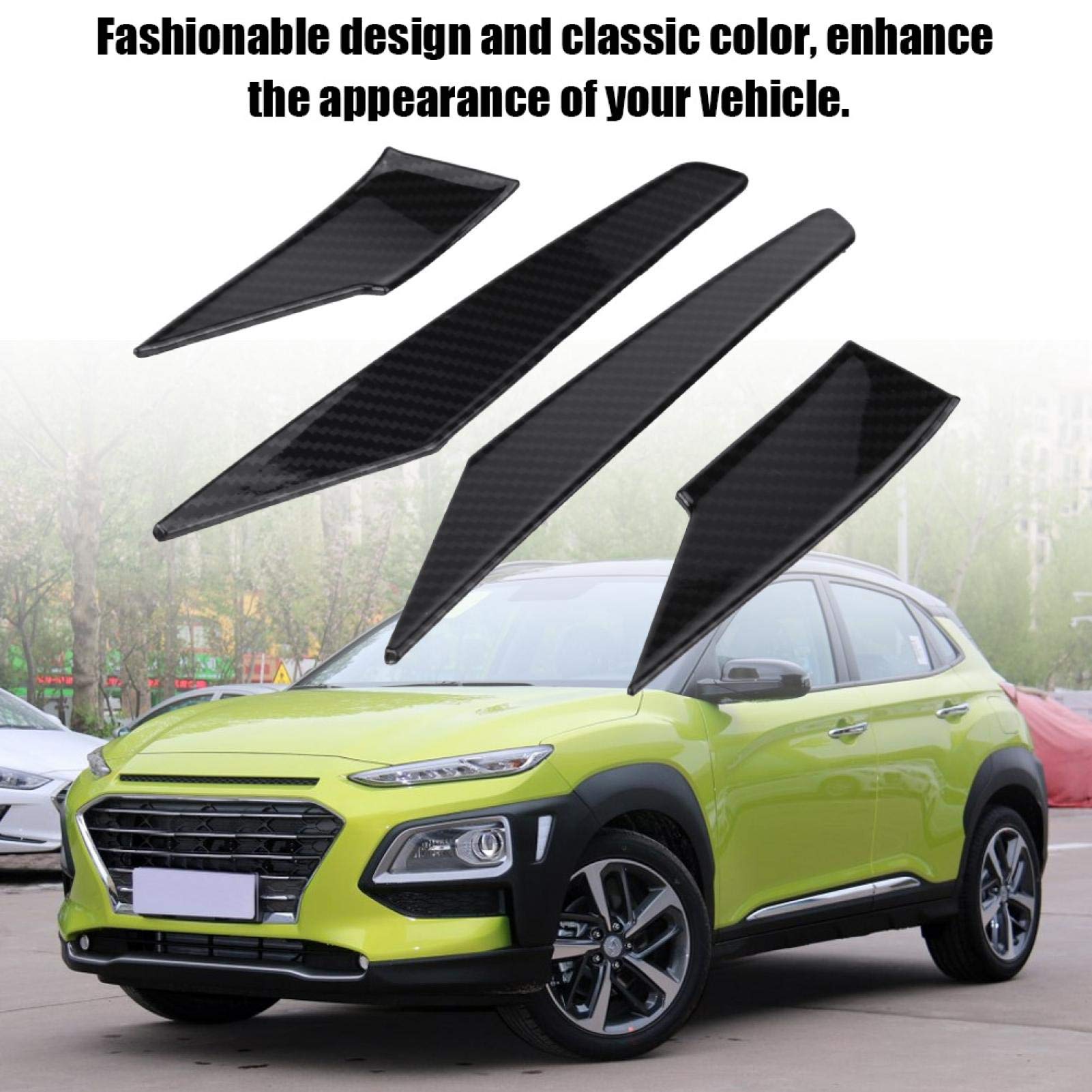 Coprispecchi Retrovisori In Fibra Di Carbonio Per Hyundai Kona/Kauai SUV 2017-2020 - 4 Pezzi, Rivestimenti Protettivi Anti Graffio - 3