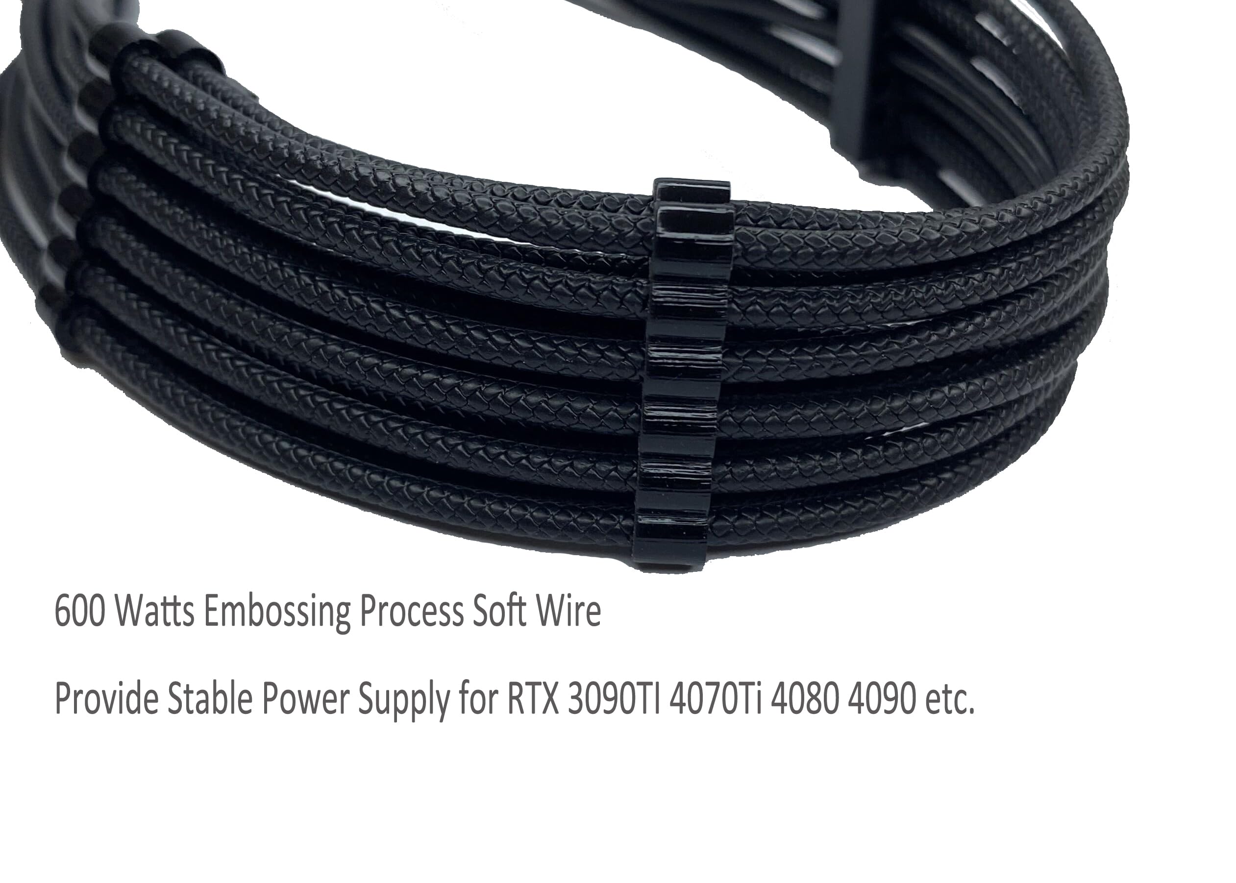 Kabel zasilacza PCIe 5.0 12VHPWR 600 W do zasilacza Corsair typu 4, 8-pinowy podwójny PCIe do 12+4-pinowego złącza, cynowana miedź 16 AWG, do RTX 50 / RX 7900 / RX 9070 Series - czarny