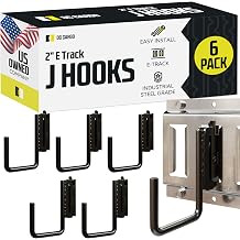 DC Cargo - E Track J Hooks 2" - 6 Pack - Vertical E Track Accessories - Hanging Hooks for Your ETrack Rail System - Use in Enclosed Trailers, Box Trucks, Vans, Garage, Workshop & Warehouse