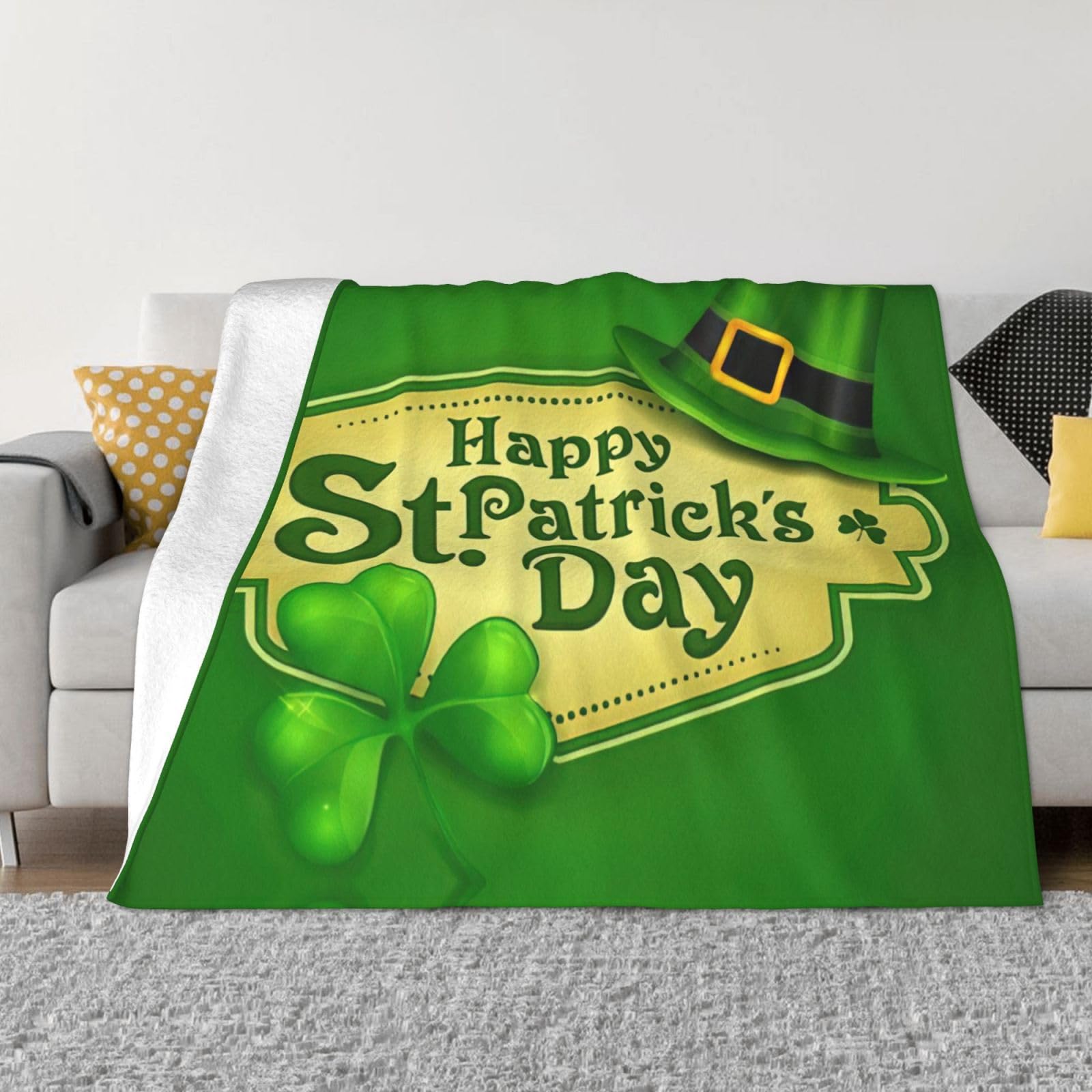 Couverture flanelle Saint Patrick jeté de lit imprimé doux haute densité