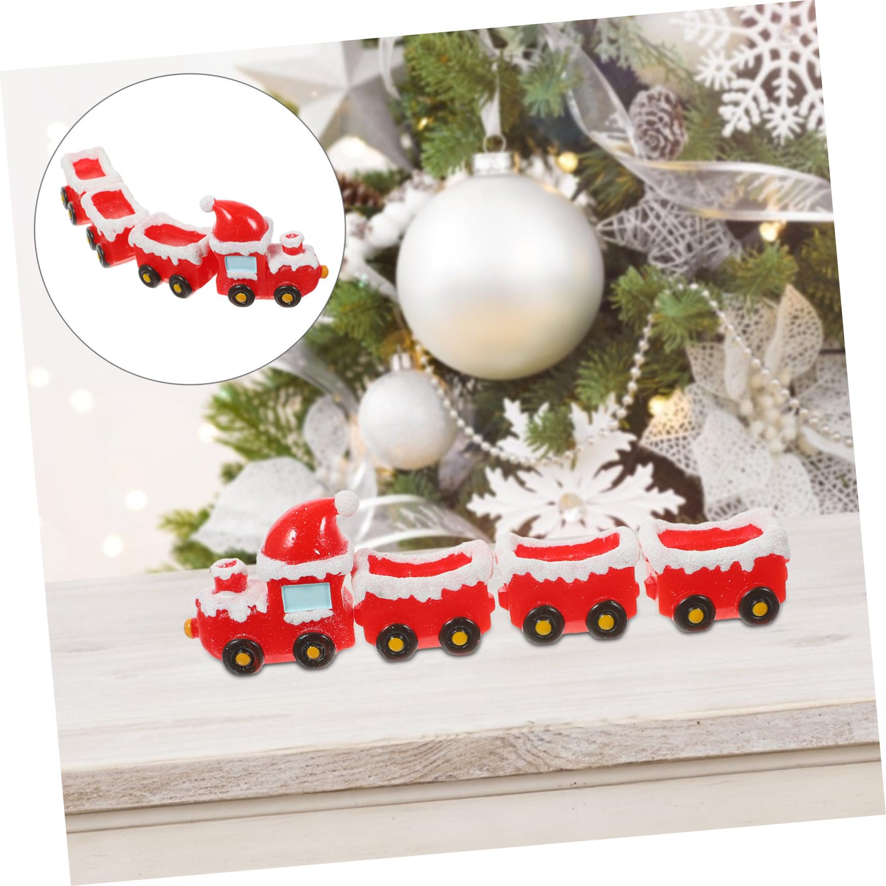 UKCOCO 5juegos Miniaturas De Navidad Accesorios para Decoración De Pueblo Navideño De Tren Festivo para y Manualidades