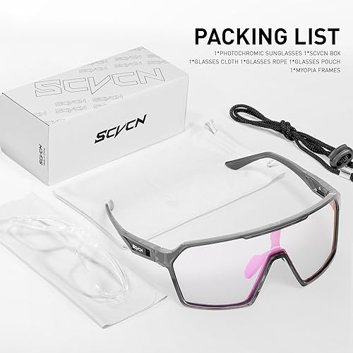 Miniatura 6 de SCVCN Photochromic Cycling Glasses Men Women Clear Mountain Bike Sunglasses Sports Baseball Riding MTB S327