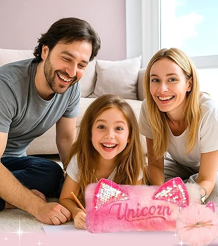 Miniatura 6 de Bonito estuche para niñas  Estuche estético para lápices de regreso a la escuela, estuche estético de felpa suave para estudiantes, suministros de