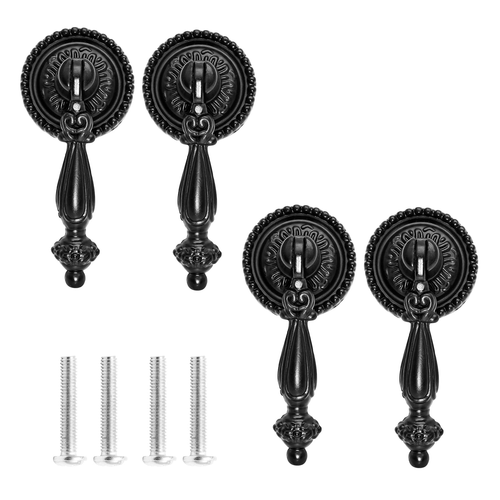 Antique Cabinet Pulls - Black Handles (4 Pack) -1 Antique Cabinet Pulls - Black Handles (4 Pack) -1