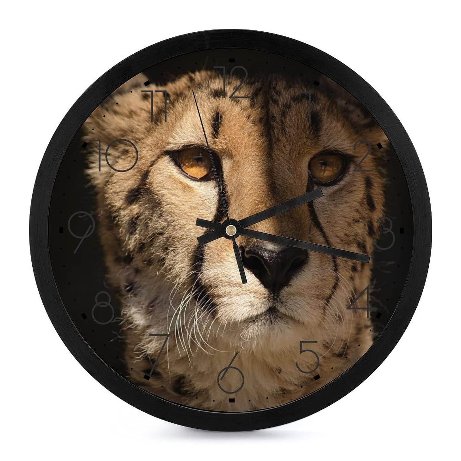 Pendule murale silencieuse léopard de 25.4cm de diamètre pour la décoration moderne d'une maison