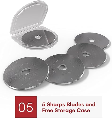 Miniatura 8 de Precision Quilting Tools Cuchillas de salto de 1.77 pulgadas (paquete de 5) compatibles con cortador. Hoja de salto ancha perfecta para proyectos de