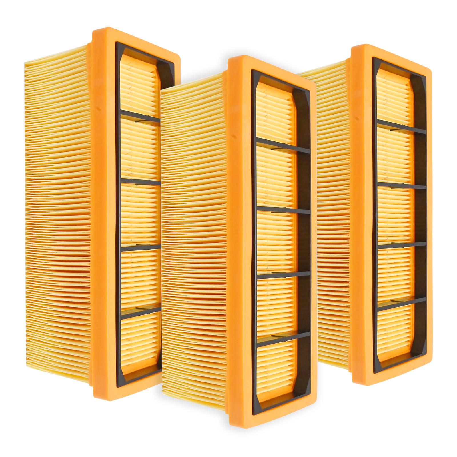 Hoypeyfiy 3er-Pack 6.414-498.0 Flacher Faltenfilter, Ersatz für Kärcher 2501, Ersatz für Kärcher 2501 TE, Ersatz für Kärcher 2601, Ersatz für Kärcher 2601 plus