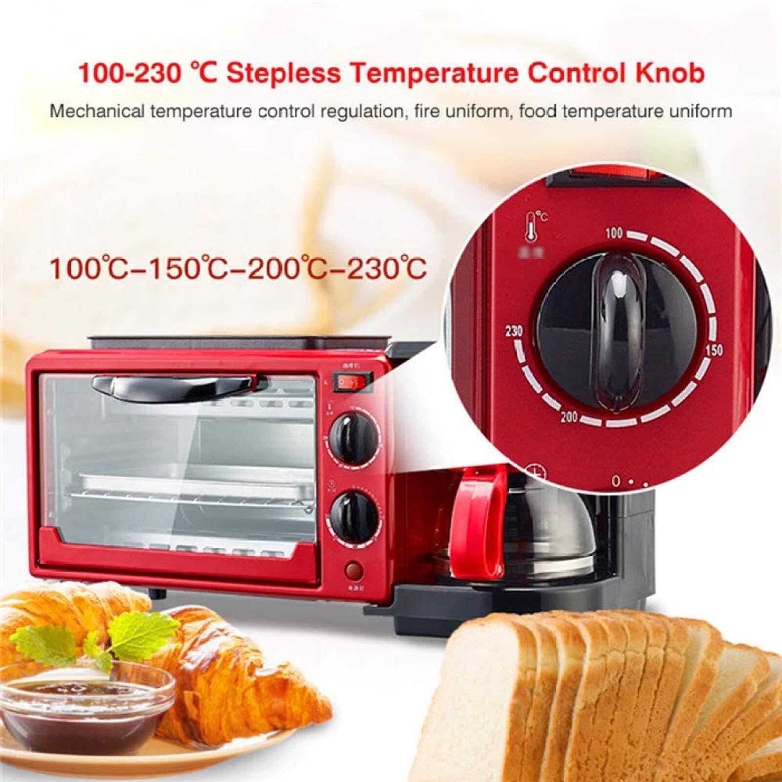 3in1 Breakfast Machine, Bread Breakfast Machine, Multifunction Home Breakfast Machine,Oven Bread Baking Machine