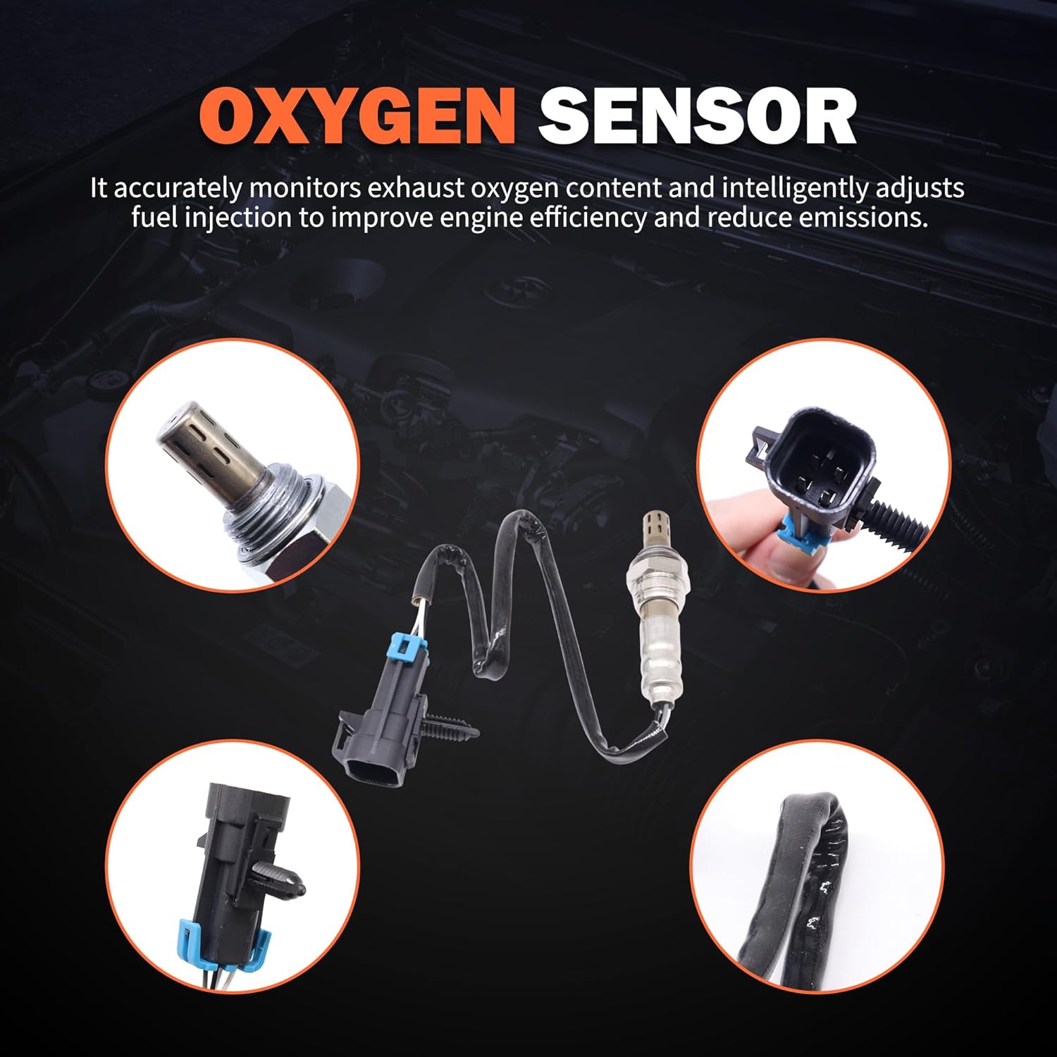 HiSport 250-24704 Oxygen Sensor Compatible with Buick Lucerne Rainier, Cadillac DTS, Chevrolet Captiva Sport Equinox HHR Malibu Orlando Silverado 1500, GMC Envoy, Hummer H2, Isuzu Ascender, Pontiac G6