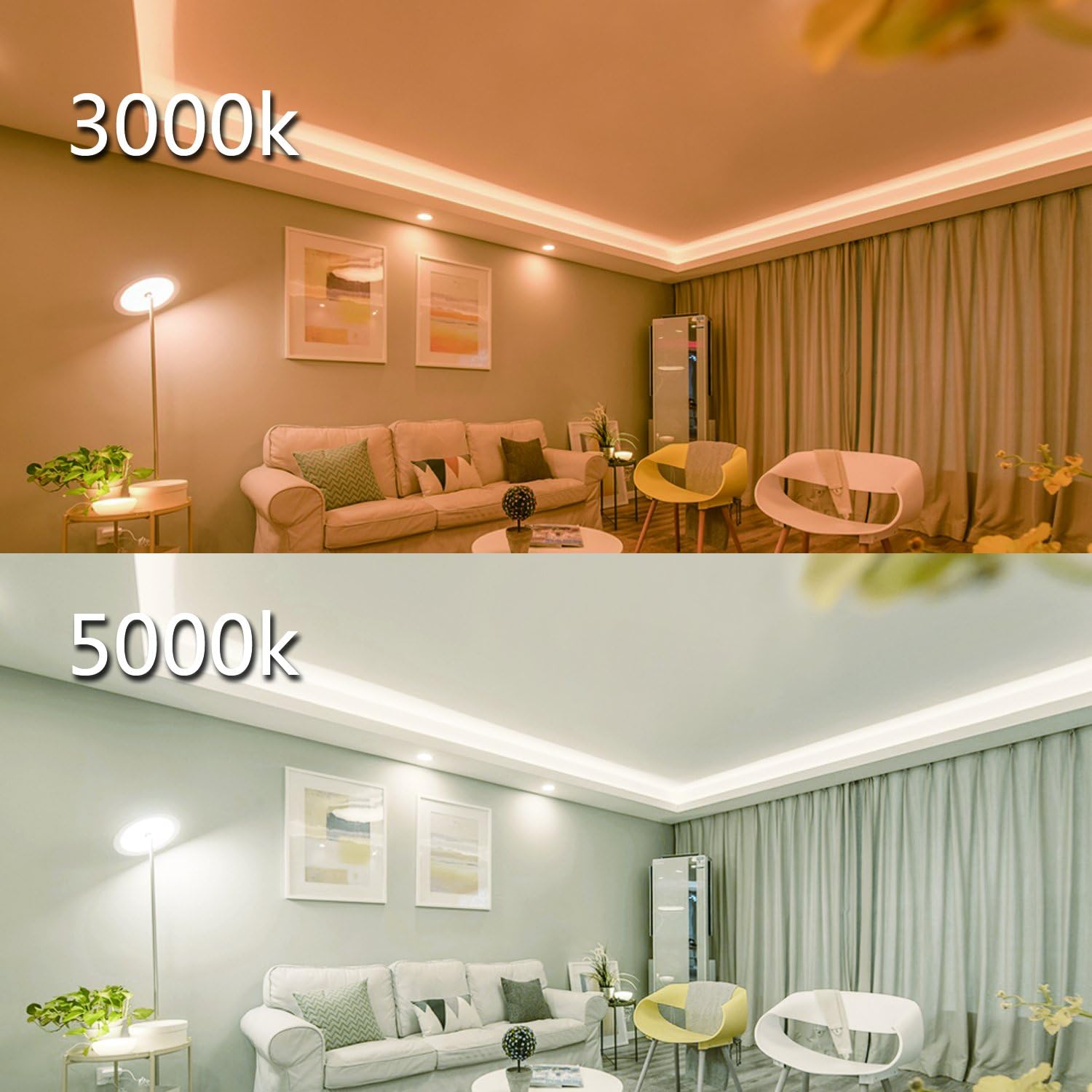 6 inch LED Downlight,13w 1100lm 5000k Daylight White,Energy Star/ETL/FCC Certified,Recessed Retrofit LED Lighting Fixture,Dimmable LED Ceiling Light(5000k,4 Pack)