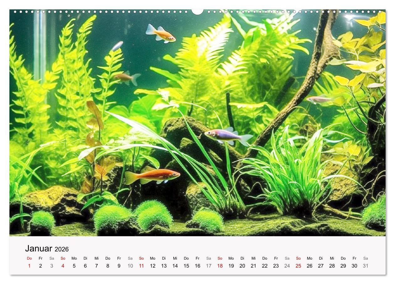 Pflanzen im Süßwasseraquarium. Gartenkunst im Fischbecken (Wandkalender 2026 DIN A2 quer), CALVENDO Monatskalender: Faszinierende Unterwassergärten ... Aquariumbepflanzung (CALVENDO Hobbys)