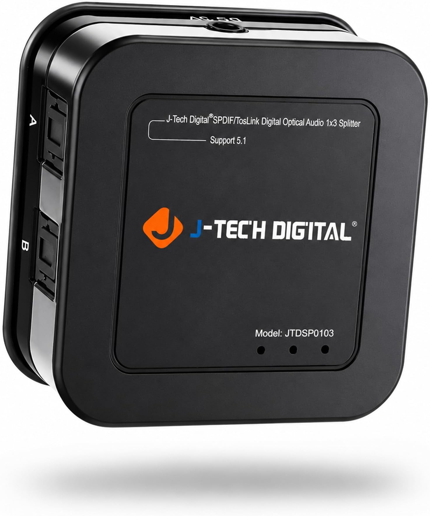 J-Tech Digital Optical Splitter 1 in 3 Out for TV, Toslink Splitter 1x3 SPDIF Audio Splitter 1:1 Transmission Support LPCM2.0, DTS, Dolby Digital