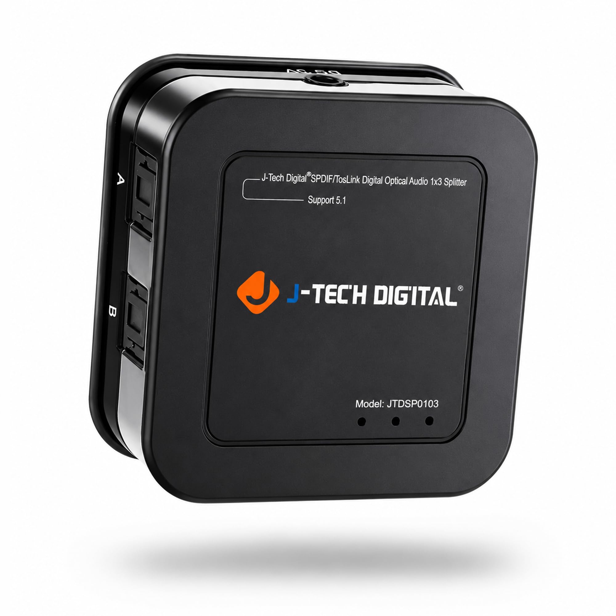 J-Tech Digital Optical Splitter 1 in 3 Out for TV, Toslink Splitter 1x3 SPDIF Audio Splitter 1:1 Transmission Support LPCM2.0, DTS, Dolby Digital
